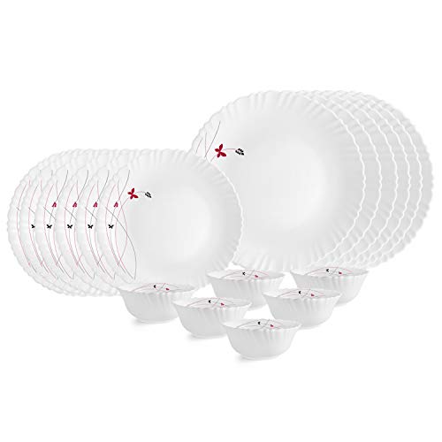 CELLO Lush Fiesta Dazzle Series Opalware Dinner Set of 18 Pieces for F