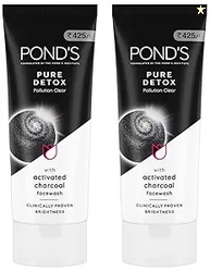 POND'S Pure Detox Face Wash 200 g, Daily Exfoliating & Brightening Cle