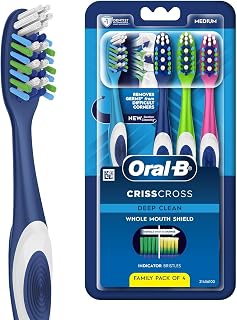 Criss Cross Deep Clean Medium Bristles Manual Toothbrush For Adults,To