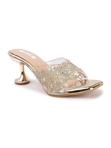 ELLE Women Sandal,Gold,UK-7