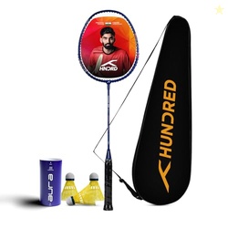Hundred Powertek 200 Aluminium Badminton Racket with Full Cover & 3 Au