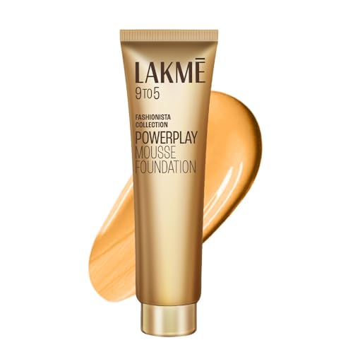 Lakme Powerplay Mousse Foundation, Matte Finish, Full coverage, Lightw