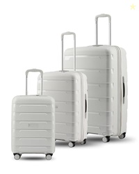 SNITCH Layer 3Pc Set Light Grey Polypropylene Hard Travel Suitcase - S