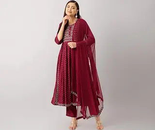 Women Embroidered Anarkali Suit Set