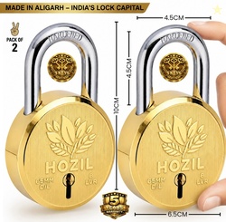 HOZIL 65MM Lock | Hardened Shackle | Double Locking | 8 Levers (Pack o