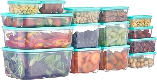 Amazon Brand - Solimo Plastic Container Set with Airtight Lids | BPA-F
