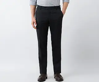 Men's Tailored Fit Checked Trousers Navy