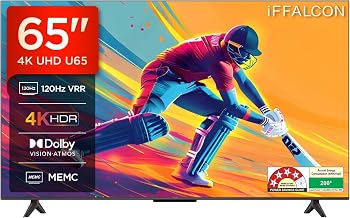 iFFALCON 164 cm (65 Inches) 4K UHD Smart LED Google TV | 120Hz VRR | D