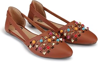 DEEANNE LONDON Women's Pyramid Stud Bellies Fashion Sandals