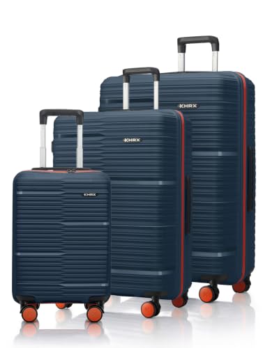 HRX Zanzibar 3Pc Set Blue Polypropylene Hard Shell Suitcase Set - Prem