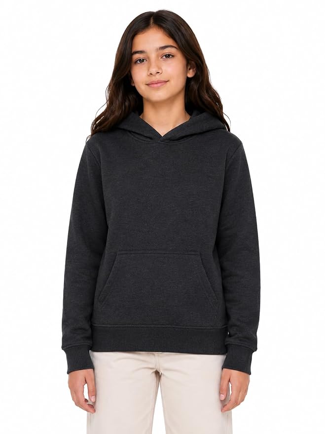 Cloth Theory Girls Solid Cotton Fleece Hoodie | Soft Full Sleeve Hoode