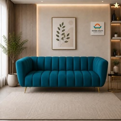 PHIRKCRAFT Velvet 3-Seater Kiki Sofa for Living Room | Modern Upholste