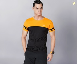 Men's Color Block Active Regular Fit Sports T-Shirt | Round Neck | Hal