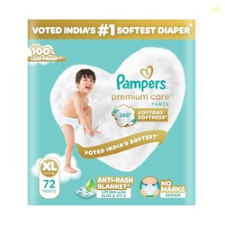 Pampers Premium Care Pant Style Baby Diapers XL 72 Count | No Marks De
