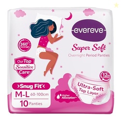 Evereve Super Soft Period Panty For Girls & Women, (s- M), 10 Pcs, 360