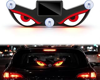 Solar Devil Eye Car Window Light, Wireless Triangle LED Decorative Win
