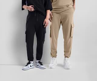 Bewakoof Air 1.0 Men's Solid Oversized Fit Terry Cargo Joggers(Pack of