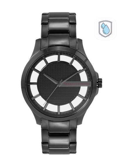 Armani Exchange Men Black Dial & Stainless Steel Bracelet Straps Analo