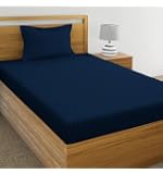 IVAZA 220 Cotton Feel Glace Cotton 1 Single Bedsheet with 1 Pillow Cov