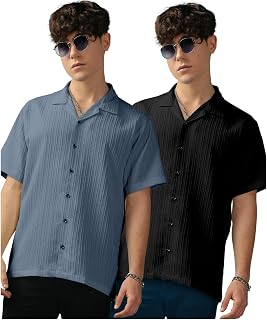 Men's Striped Half Sleeve Polycotton Shirt | Casual & Formal Wear | Co