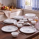 La Opala Classique Opalware Dinner Set, 53 Pcs, Family of 8, Blue Myst