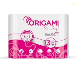 Origami So Soft Toilet Tissue Paper | 3 Ply | Pack of 6 | 160 Pulls Ea