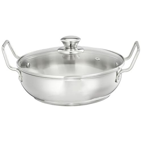 Amazon Brand - Solimo Cookware Karahi/Wok (1.5L) | Food-Grade Stainles