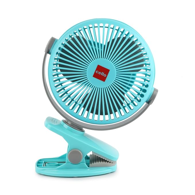 CELLO Air-Vel Electric USB Type C Recharging Portable Fan 1800mah Blue