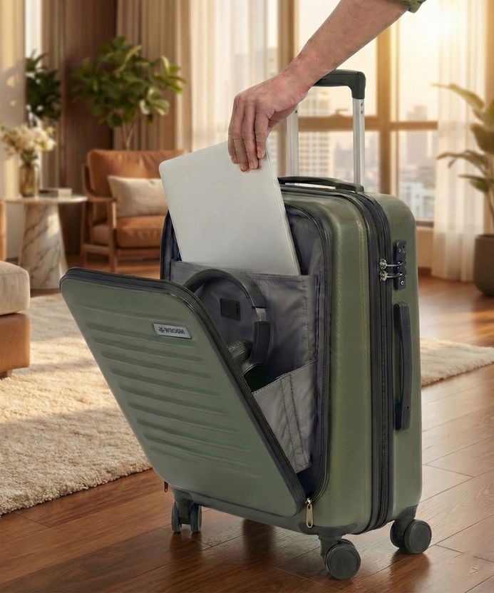 WROGN Small Cabin Suitcase (55 cm) 8 Wheels - With Laptop Compart...mo