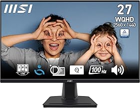 MSI PRO MP275Q 27 Inch 2K WQHD Office Monitor - 2560 x 1440 IPS Panel,