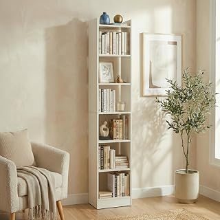 Alba 7 Shelves Engineered Wood Book Shelf | Multipurpose Wooden Booksh