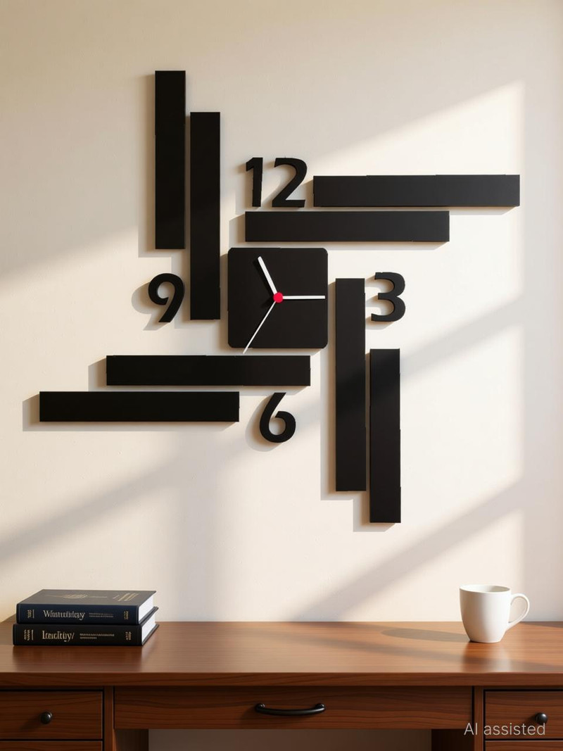 e india Analog 61 cm X 61 cm Wall Clock (Black, Without Glass, Standar