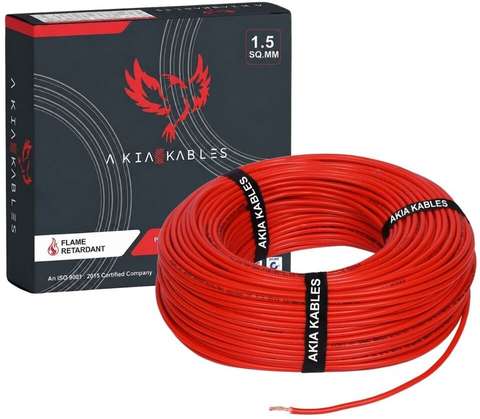 AKIA KABLES 1.5 Sqmm Electrical Wire|90m|Single Core|Copper|FR PV...mo