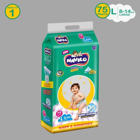 navilo Baby Diaper Pants Soft & Comfort | 12Hr Absorption, Bubble...mo
