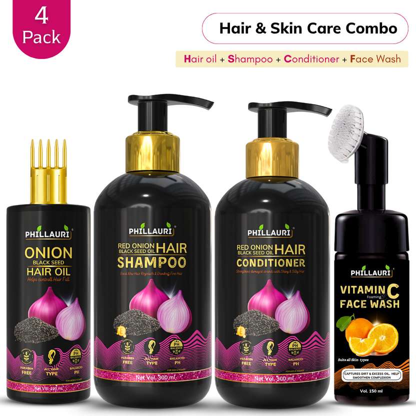Phillauri Hair Care Kit, Hair Oil, Shampoo, Conditioner and Facew...mo