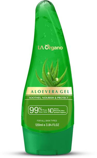 LA Organo Aloe Vera Gel 120ml - 99% Pure Soothing Aloe Vera Gel (120 m