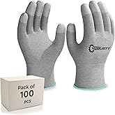 Robustt ESD Grey Safety gloves | Pack of 100 | Carbon Fibre with Anti