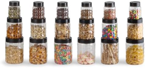 Checkers Kitchen Storage Container Box Set of 18 Pcs Grey (6x300ml, 6x
