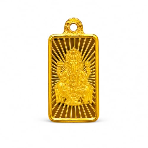 AUGMONT 24 Karat (999) Pure 2 g Gold Bar Pendant - Ganesha| IBJA | BIS