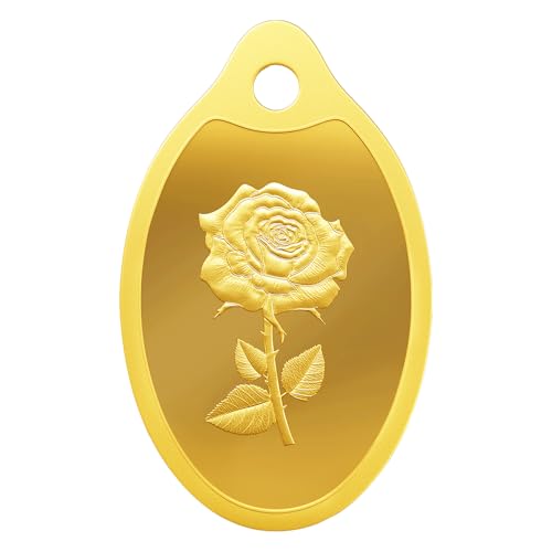 MMTC PAMP 24K 999.9 Purest Rose Engraved Gold Pendant, 2 Gram gold bar