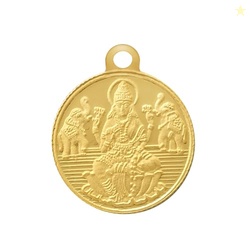 Bangalore Refinery 2 Gram Round Lakshmi 24k (999) Gold Pendant (withou