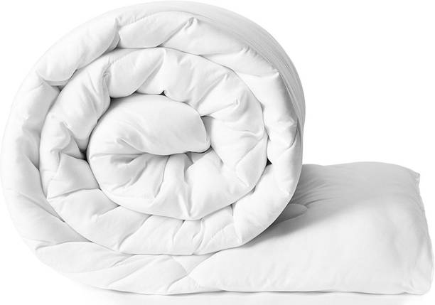 TUNDWAL'S Solid Single Comforter for Mild Winter  (Microfiber, White)