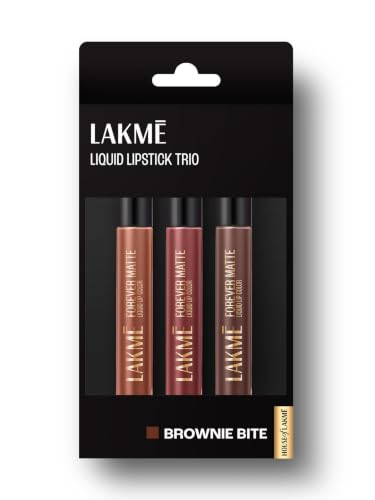 Lakme Liquid Lipstick Trio- Brownie Bite, Forever Matte, Pack of 3, Li