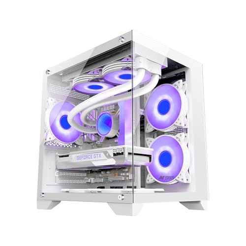 Ant Esports Crystal Z2 Mid-Tower Computer Case/Gaming Cabinet  White |