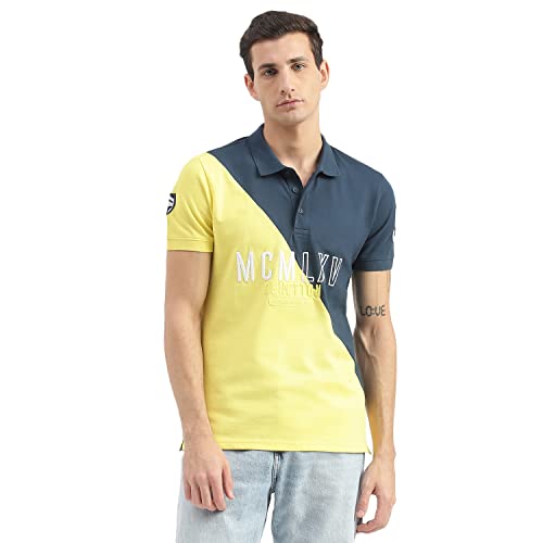 United Colors of Benetton Embroidered Half-and-Half Polo T-Shirt (Size