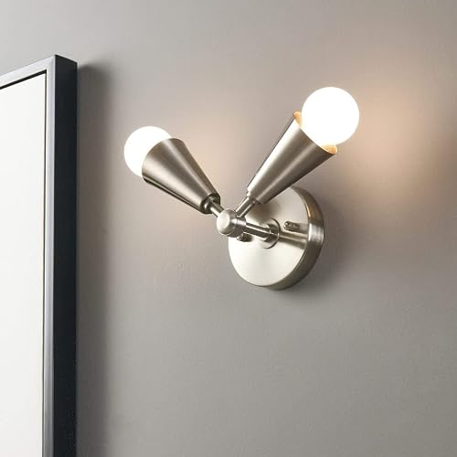 ART N CRAFT Connie Brushed Gold 2-Light Wall Sconce Brass Modern Mid C