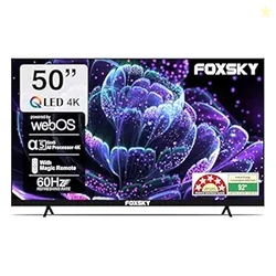 Foxsky 127 cm (50 inches)4K UHD QLED Smart TV (WebOS) TV 50FSVS (Black