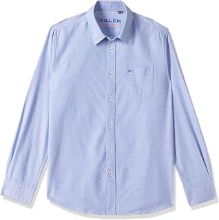 Boy's Solid Slim Fit Shirt