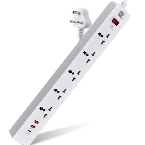 iBall GUARD-5QC 5-Socket Surge Protector with PD20W+2 USB Port for Cha