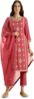 Women's Embroidered Kurta Set with Dupatta - Festive Kurta Set for Wom